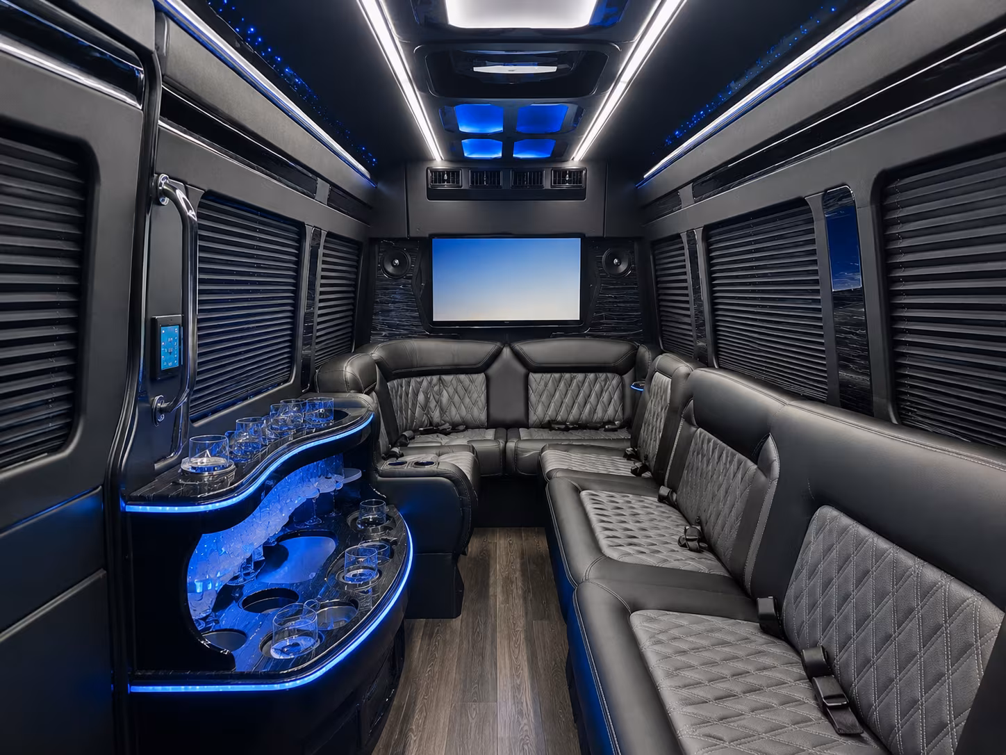 find the right bus color and amenities to match your richmond wedding